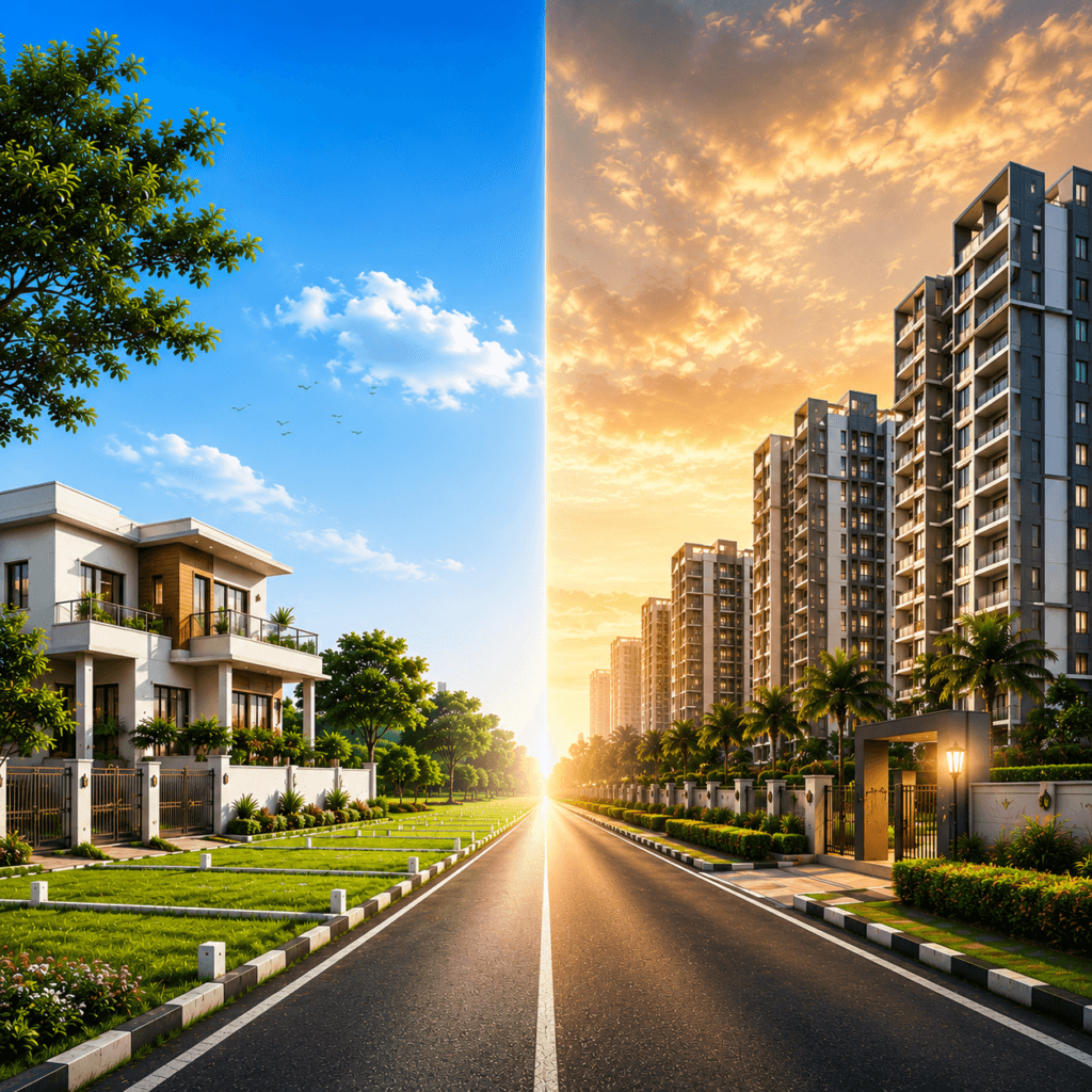 Villa Plots vs Apartments