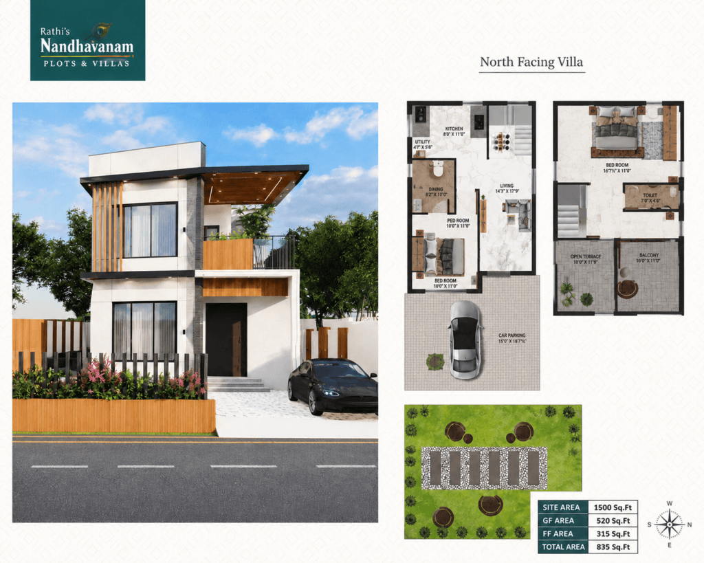 North facing villa in thiruthani