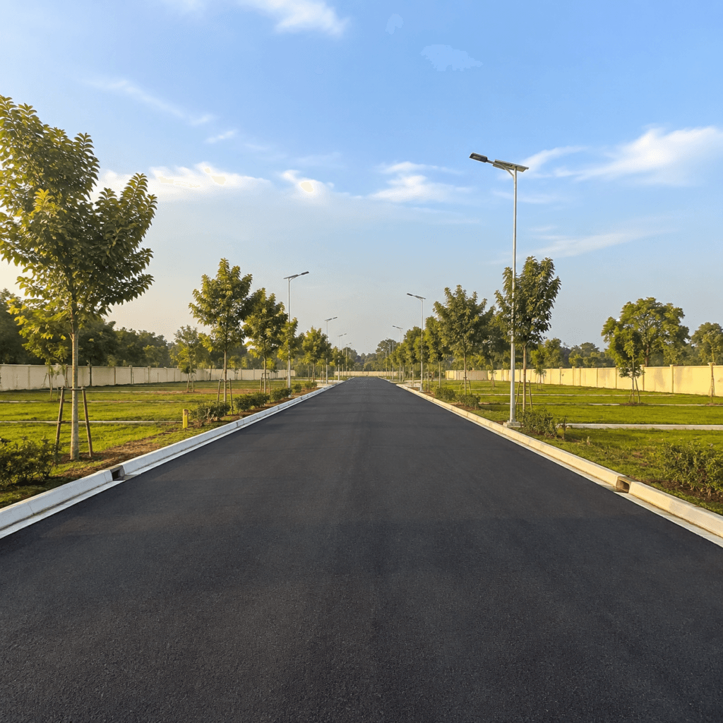 Blacktop internal roads at Rathi's Greenland villa plot layout